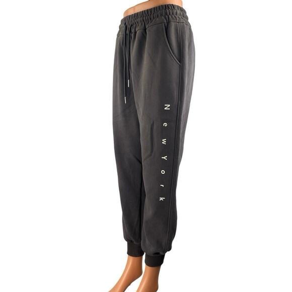 Dear Xiuer Women's Gray New York Drawstring Tapered Athletic Sweat Pants Size L - Picture 3 of 5